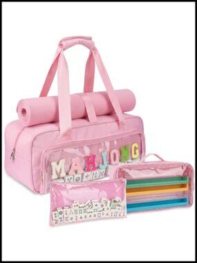 Empty Mahjong Bag Clear Tile Storage Tote Oxford Fabric Water-resistant with